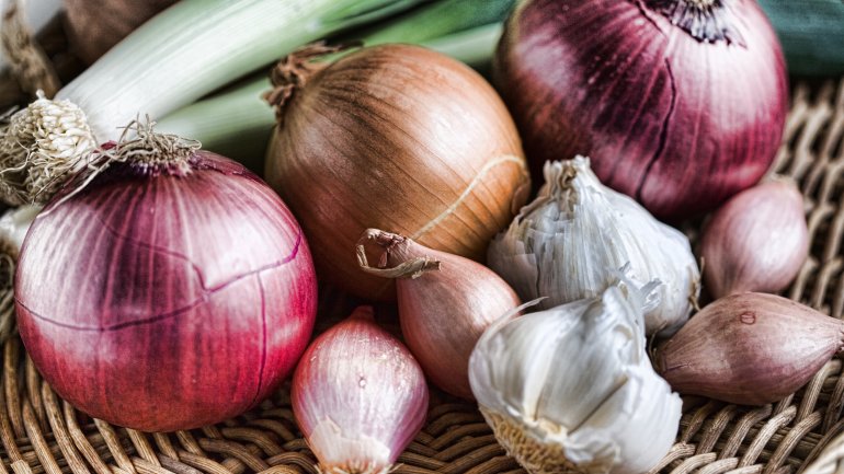 Zwiebeln, Knoblauch und Lauch liefern besonders viel Vitamin K Zwiebeln, Knoblauch und Lauch liefern besonders viel Vitamin K